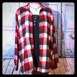 Red white and black flannel